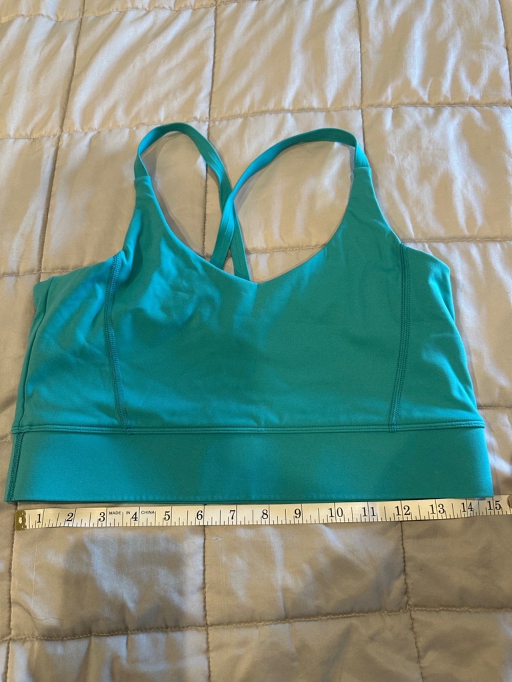 Women's Teal Strappy Sports Bra – Lightweight Medium Support